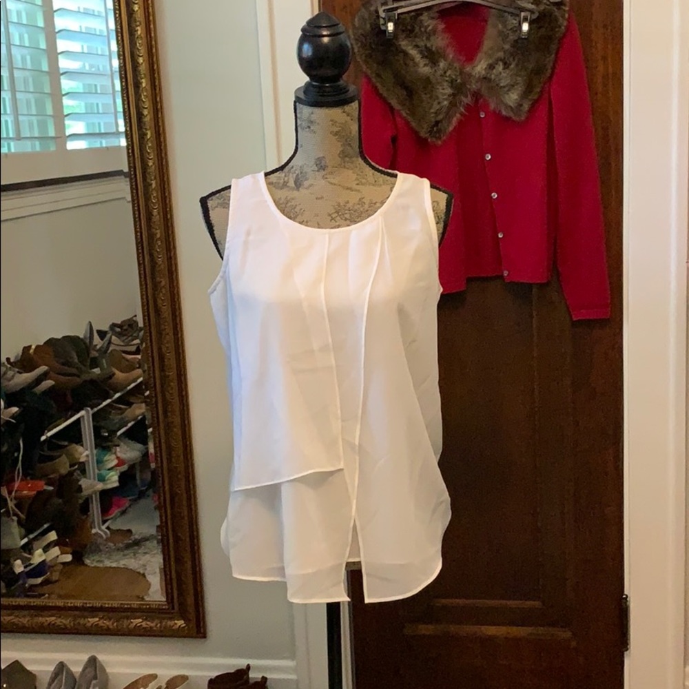 white sheer flowy top